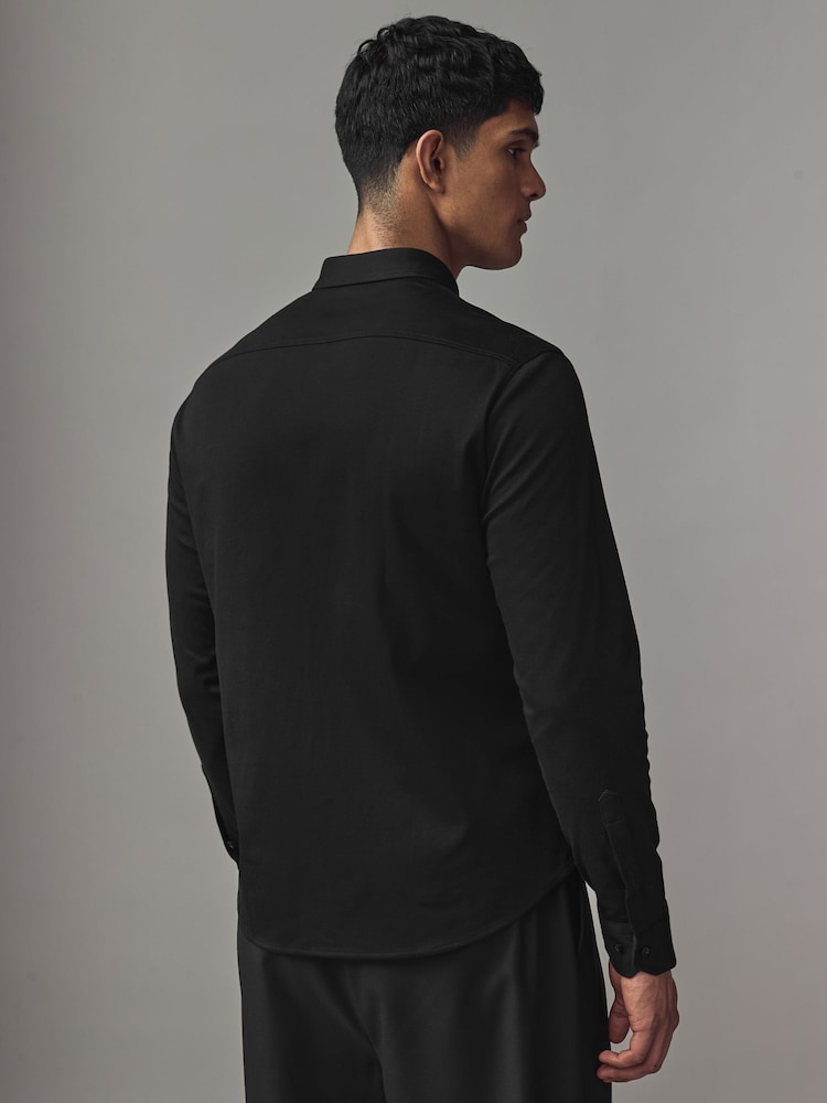 BOSS Black Motion Jersey Stretch Oxford 100% Cotton Shirt - Image 2 of 4