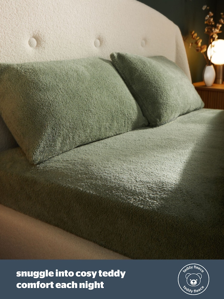 Silentnight Sage Teddy Fleece Fitted Sheet - Image 2 of 7