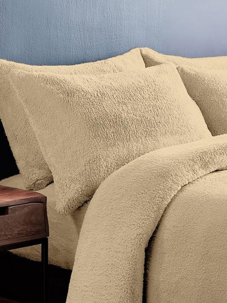 Silentnight Natural Teddy Fleece Duvet Set - Image 1 of 7