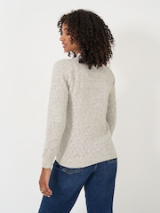 Crew Clothing Company Natural Lace Trim Pointelle Jumper - Image 3 of 5