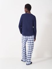 Crew Clothing Blue Long Sleeve Jersey & Flannel 100% Cotton Pyjama Set - Image 2 of 5