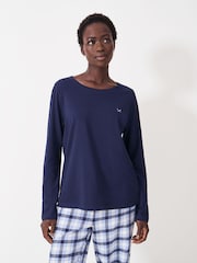 Crew Clothing Blue Long Sleeve Jersey & Flannel 100% Cotton Pyjama Set - Image 3 of 5
