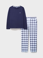 Crew Clothing Blue Long Sleeve Jersey & Flannel 100% Cotton Pyjama Set - Image 5 of 5