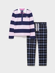 Crew Clothing Pink Loungewear Rugby 100% Cotton Pyjamas Set - Image 5 of 5
