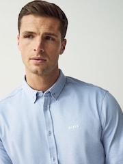 BOSS Light Blue Motion Jersey Stretch Oxford 100% Cotton Shirt - Image 3 of 5