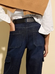 Baukjen Blue Wide Leg Cargo Jeans - Image 4 of 5