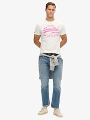Superdry Cream Neon Vintage Logo Graphic T-Shirt - Image 2 of 5