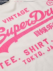 Superdry Cream Neon Vintage Logo Graphic T-Shirt - Image 5 of 5