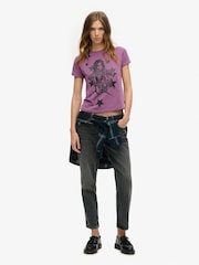 Superdry Purple Pop Archive Super Fitted T-Shirt - Image 2 of 3