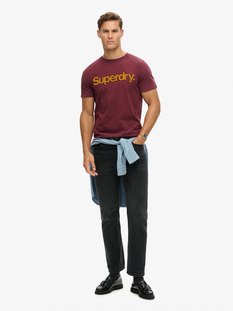 Superdry Purple Classic Core Logo Shadow T-Shirt - Image 2 of 3