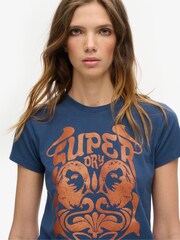 Superdry Blue Pop Archive Super Fitted T-Shirt - Image 3 of 3