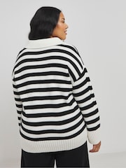 Simply Be Cream Stripe Jumper - Image 2 of 4