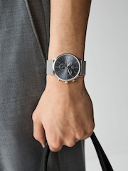 Silver Metal Mesh Strap Watch - Image 1 of 3
