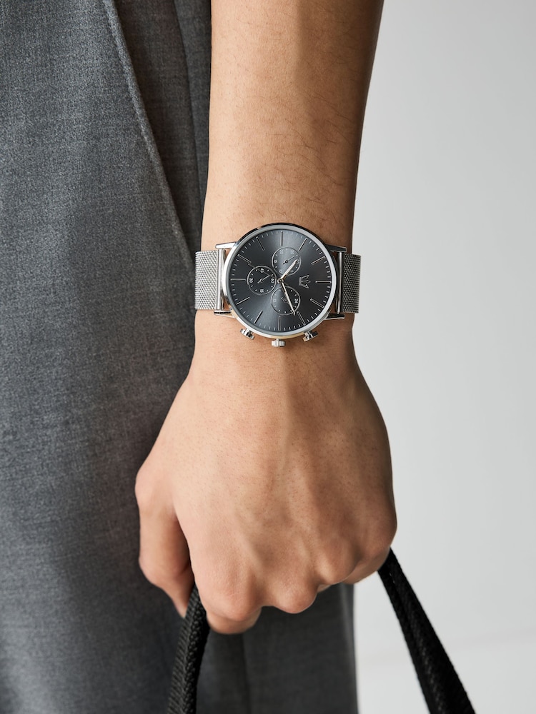 Silver Metal Mesh Strap Watch - Image 1 of 3