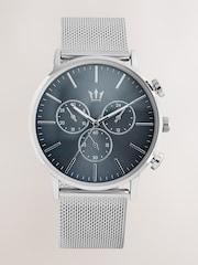 Silver Metal Mesh Strap Watch - Image 2 of 3