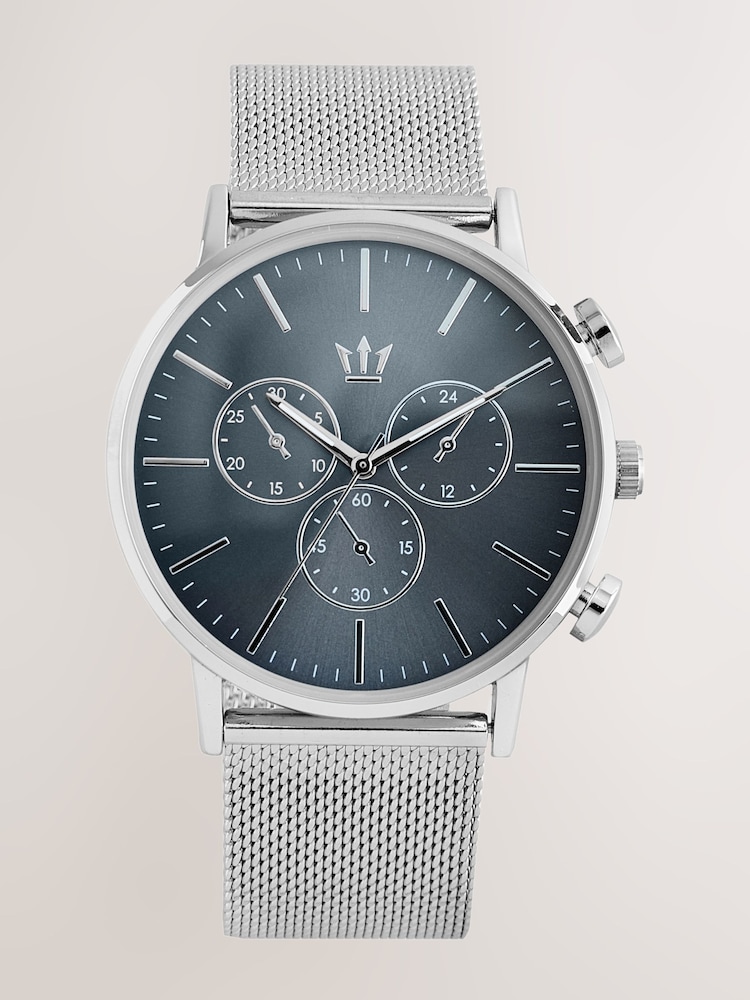 Silver Metal Mesh Strap Watch - Image 2 of 3