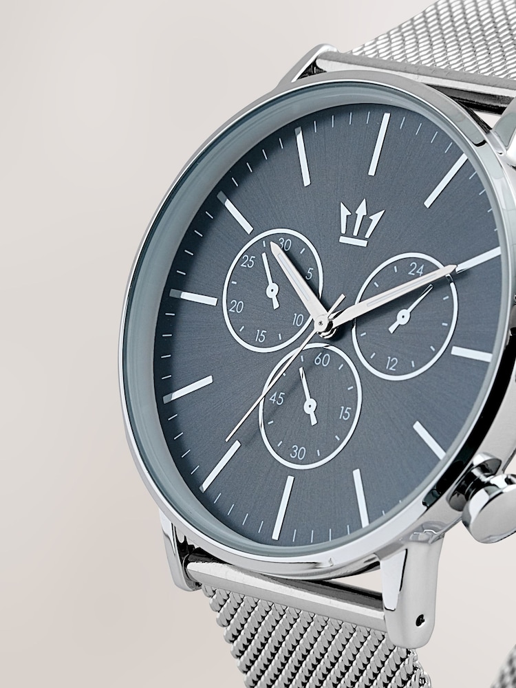 Silver Metal Mesh Strap Watch - Image 3 of 3