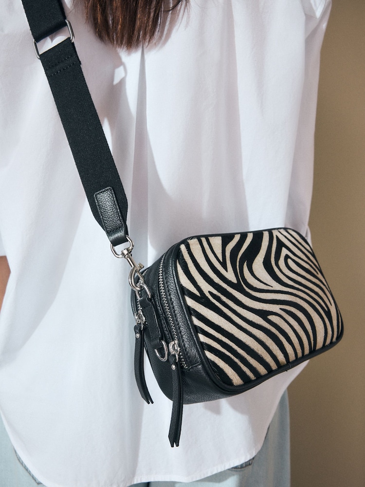 Zebra Leather Camera Bag - Image 3 of 9
