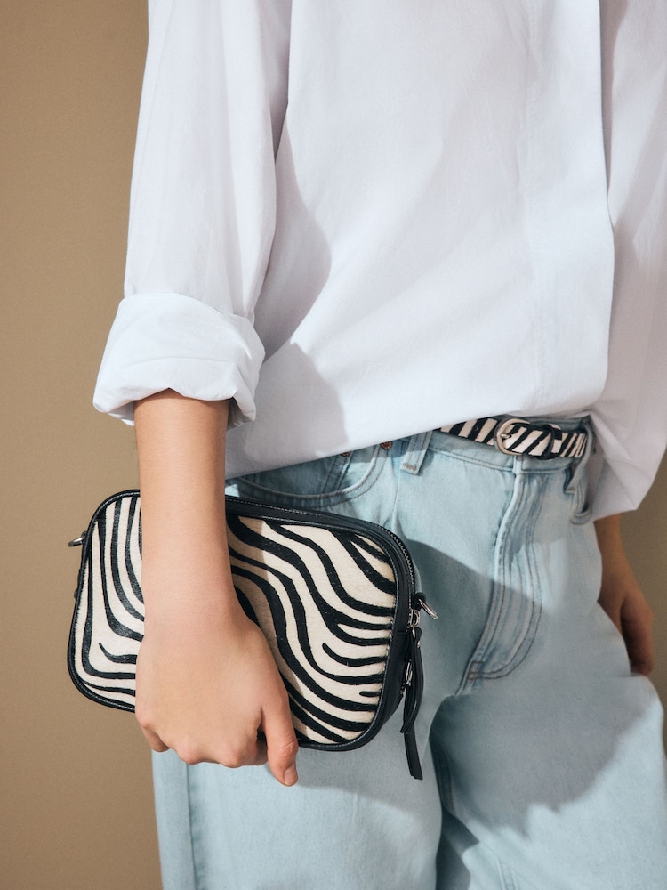 Zebra Leather Camera Bag - Image 4 of 9