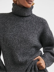 JD Williams Grey Roll Neck Tunic - Image 4 of 4