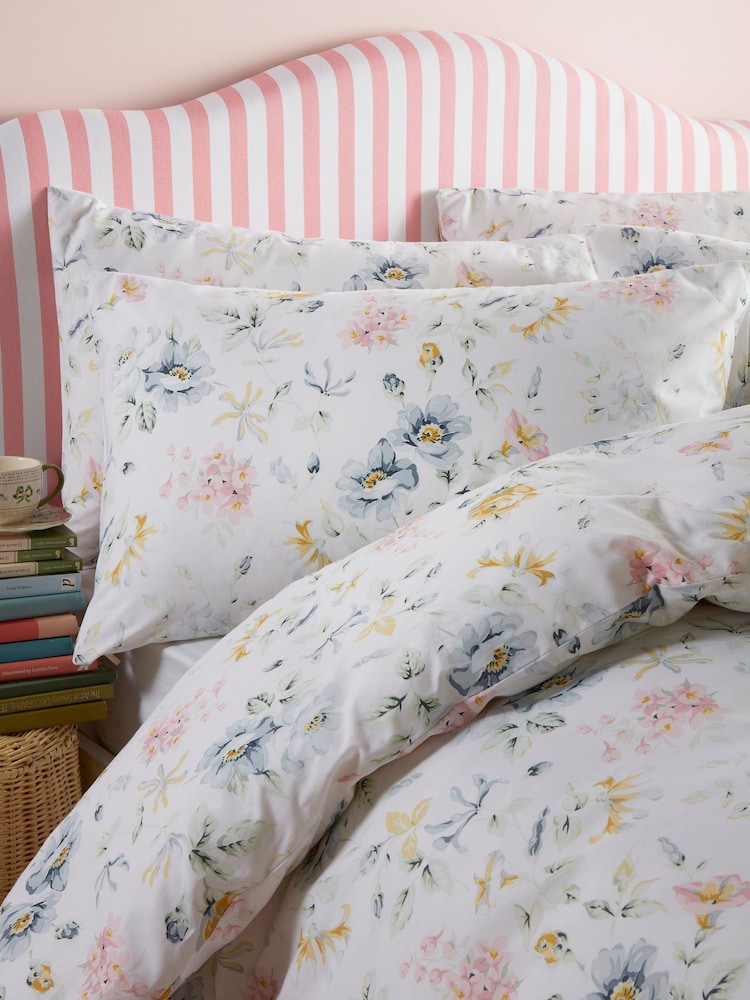 Cath Kidston White Pembroke Rose 100% Cotton Duvet Cover and Pillowcase Set - Image 2 of 4