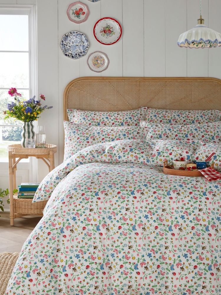 Cath Kidston Multi Bug Ditsy 100% Cotton Duvet Cover and Pillowcase Set - Image 1 of 4