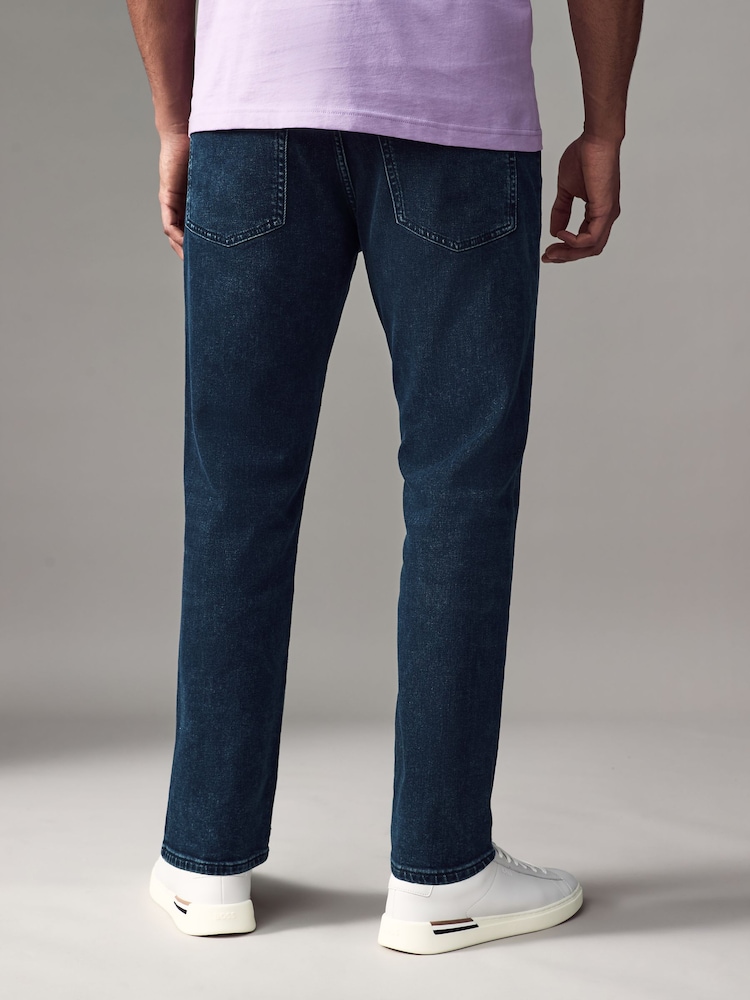 BOSS Blue Dark Wash Straight Stretch Denim Jeans - Image 2 of 8 BOSS Blue Dark Wash Straight Stretch Denim Jeans - Image 2 of 8