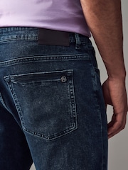 BOSS Blue Dark Wash Straight Stretch Denim Jeans - Image 3 of 8