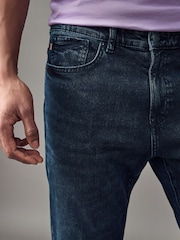 BOSS Blue Dark Wash Straight Stretch Denim Jeans - Image 4 of 8