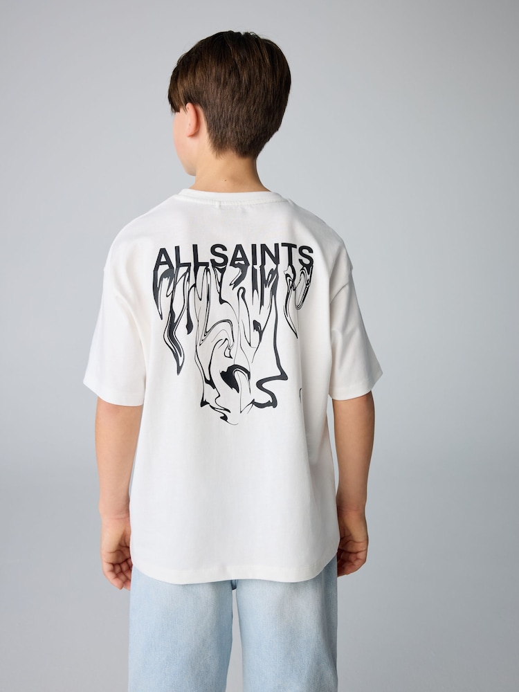 smALLSAINTS White Oversized Inksaints Crew T-Shirt - Image 1 of 8 smALLSAINTS White Oversized Inksaints Crew T-Shirt - Image 1 of 8
