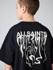 smALLSAINTS Black Oversized Inksaints Crew T-Shirt - Image 1 of 8
