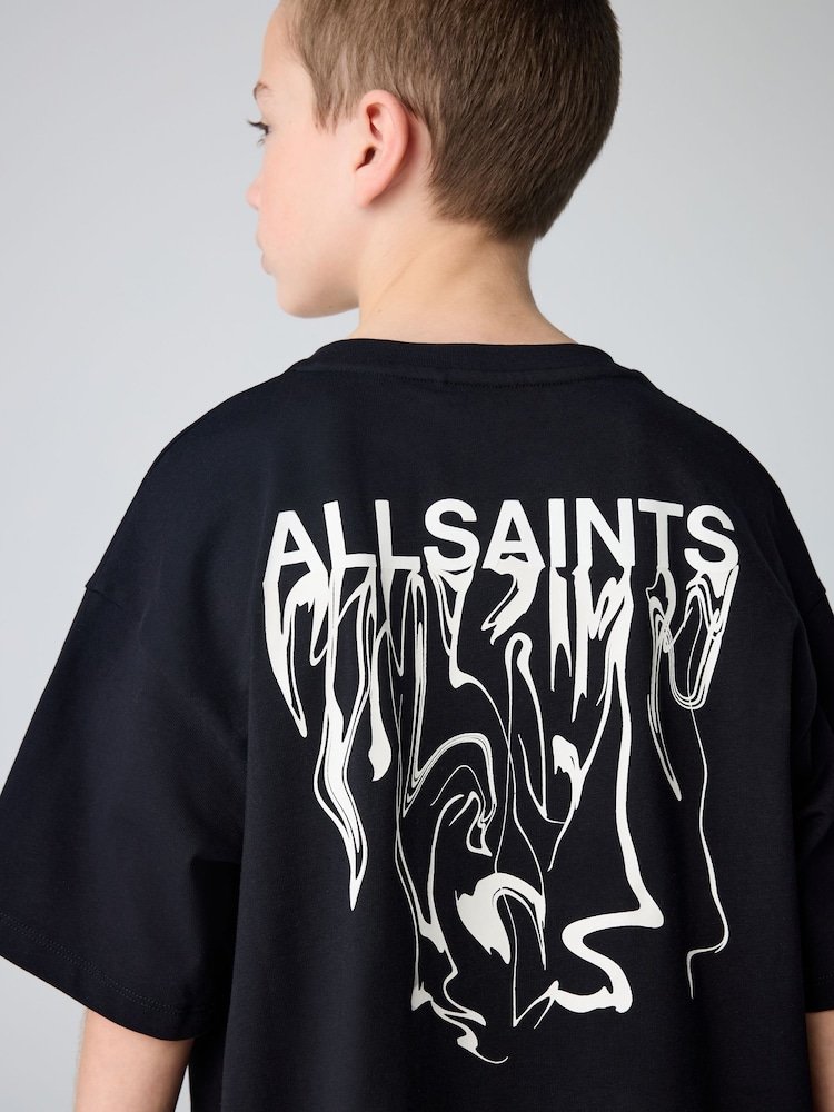 smALLSAINTS Black Oversized Inksaints Crew T-Shirt - Image 1 of 8