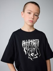 smALLSAINTS Black Oversized Inksaints Crew T-Shirt - Image 2 of 8