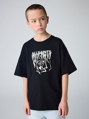 smALLSAINTS Black Oversized Inksaints Crew T-Shirt - Image 3 of 8
