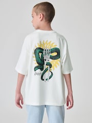 smALLSAINTS White/Krait Boys Oversized Graphic Crew T-Shirt - Image 2 of 7