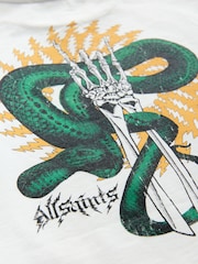 smALLSAINTS White/Krait Boys Oversized Graphic Crew T-Shirt - Image 7 of 7