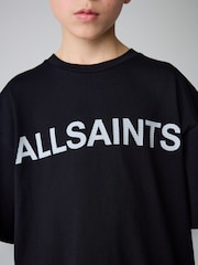 smALLSAINTS Black Oversized Boys Logo Infill Crew T-Shirt - Image 3 of 4