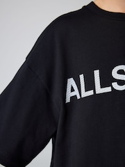 smALLSAINTS Black Oversized Boys Logo Infill Crew T-Shirt - Image 4 of 4