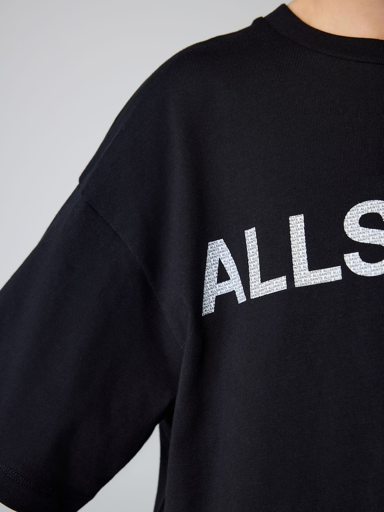 smALLSAINTS Black Oversized Boys Logo Infill Crew T-Shirt - Image 4 of 4