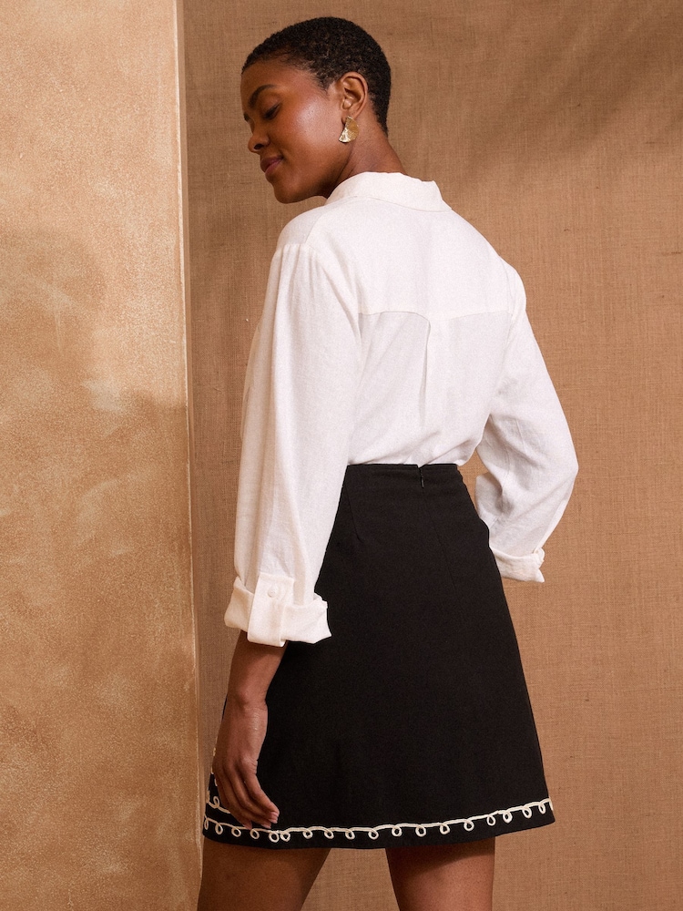 Love & Roses Black Embroidered Mini Skirt - Image 4 of 4