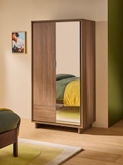 MADE.COM Dark Walnut Effect Kaci Mirror Double Wardrobe - Image 1 of 6