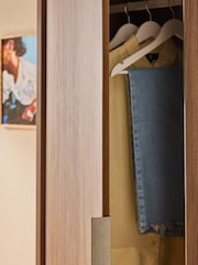 MADE.COM Dark Walnut Effect Kaci Mirror Double Wardrobe - Image 2 of 6