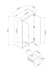 MADE.COM Dark Walnut Effect Kaci Mirror Double Wardrobe - Image 4 of 6