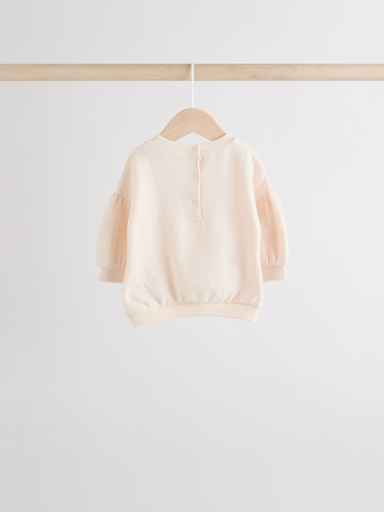 Cream/Pink Baby Sweatshirt & Joggers 6 Piece Set (0mths-2yrs) - Image 4 of 14