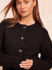 Friends Like These Black Cropped Button Through Cardigan - Image 2 of 4