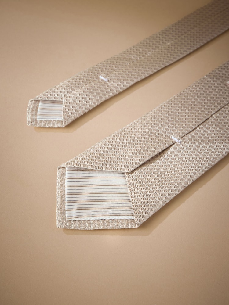 Neutral Signature Italian Silk Textured Tie - Image 3 of 3 Neutral Signature Italian Silk Textured Tie - Image 3 of 3