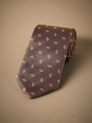 Neutral Italian Silk Design Tie - Image 1 of 3