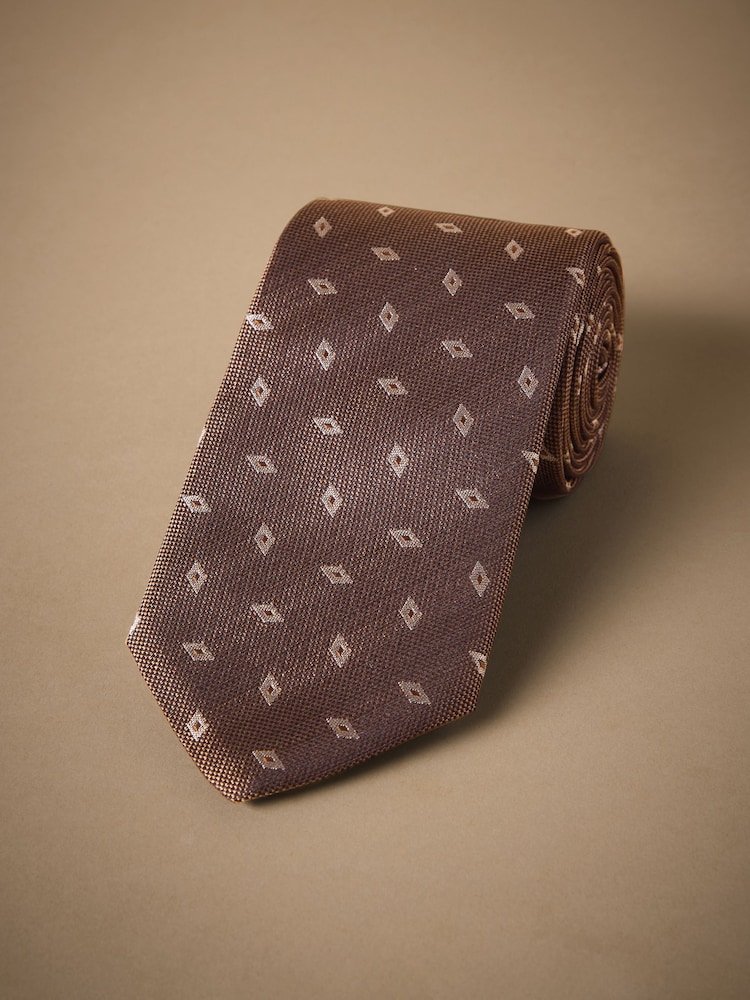 Neutral Italian Silk Design Tie - Image 1 of 3 Neutral Italian Silk Design Tie - Image 1 of 3