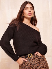 Friends Like These Black Petite Off The Shoulder Jumper - Image 1 of 4