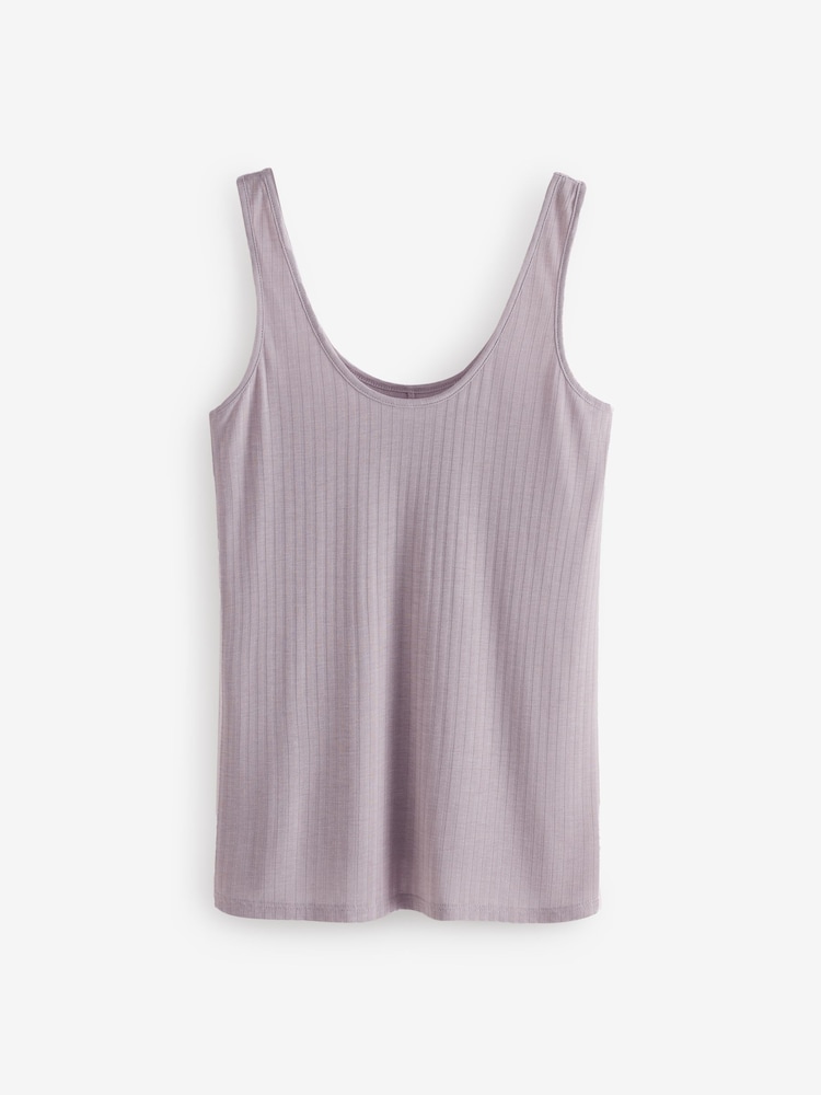 Rust/Cream/Mauve Purple Rib Vests 3 Pack - Image 10 of 14
